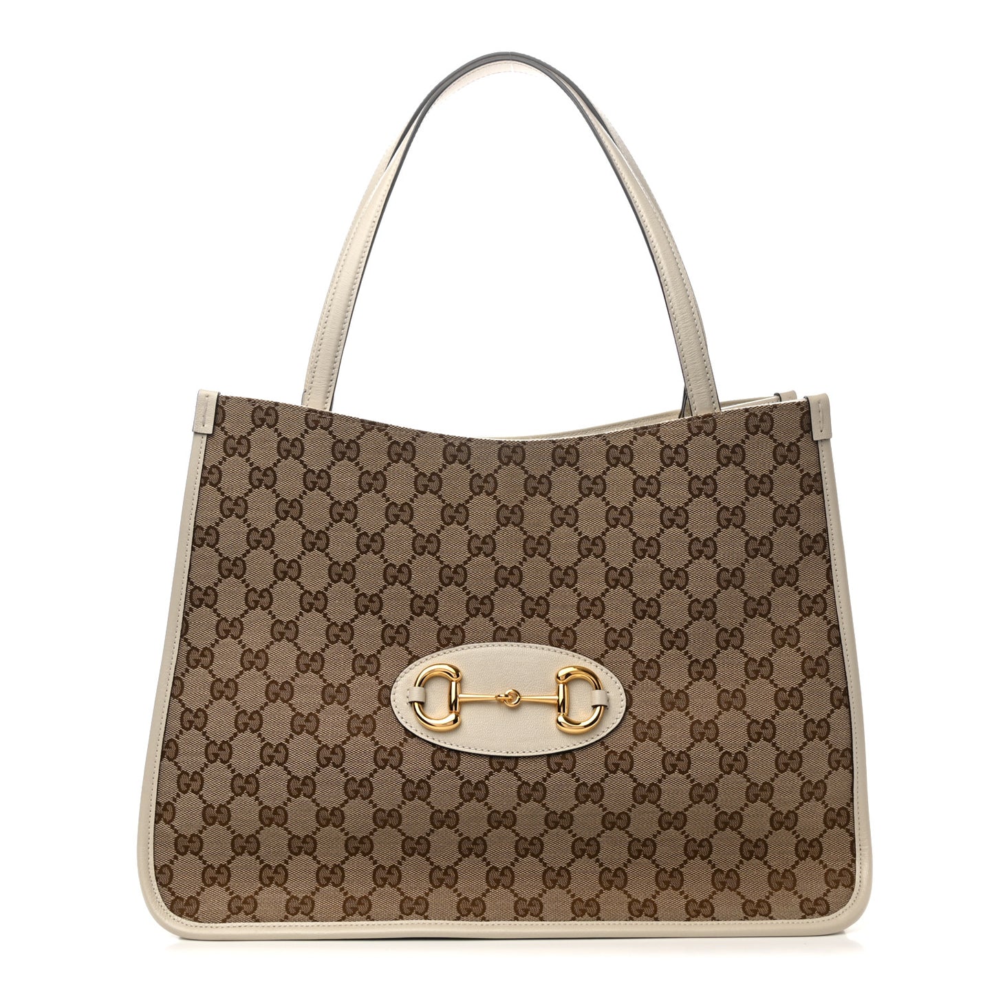 Monogram New Sakai Calfskin Lux Horsebit 1955 Tote Beige Ebony Mystic White