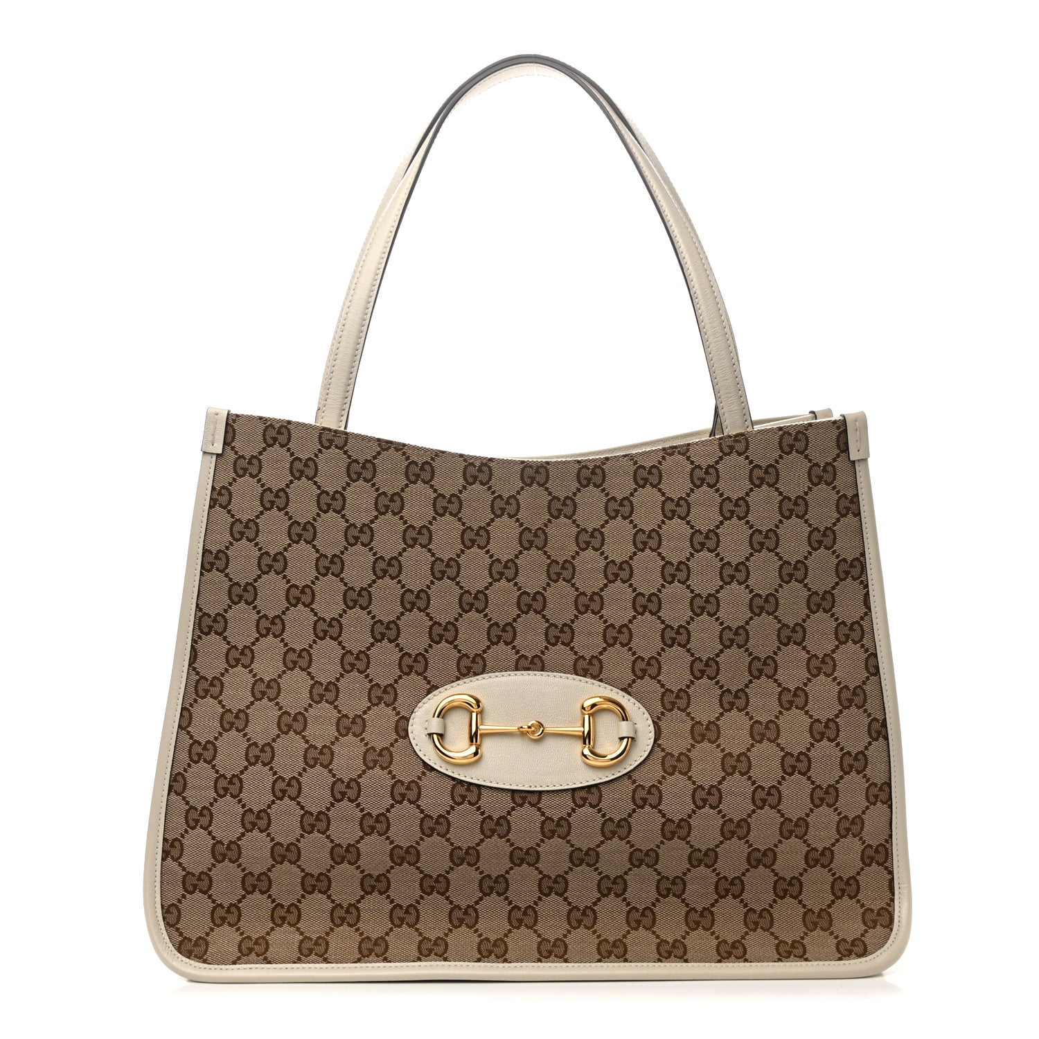 Gucci Monogram New Sakai Calfskin Lux Horsebit 1955 Tote Beige Ebony Mystic White 1 of 10