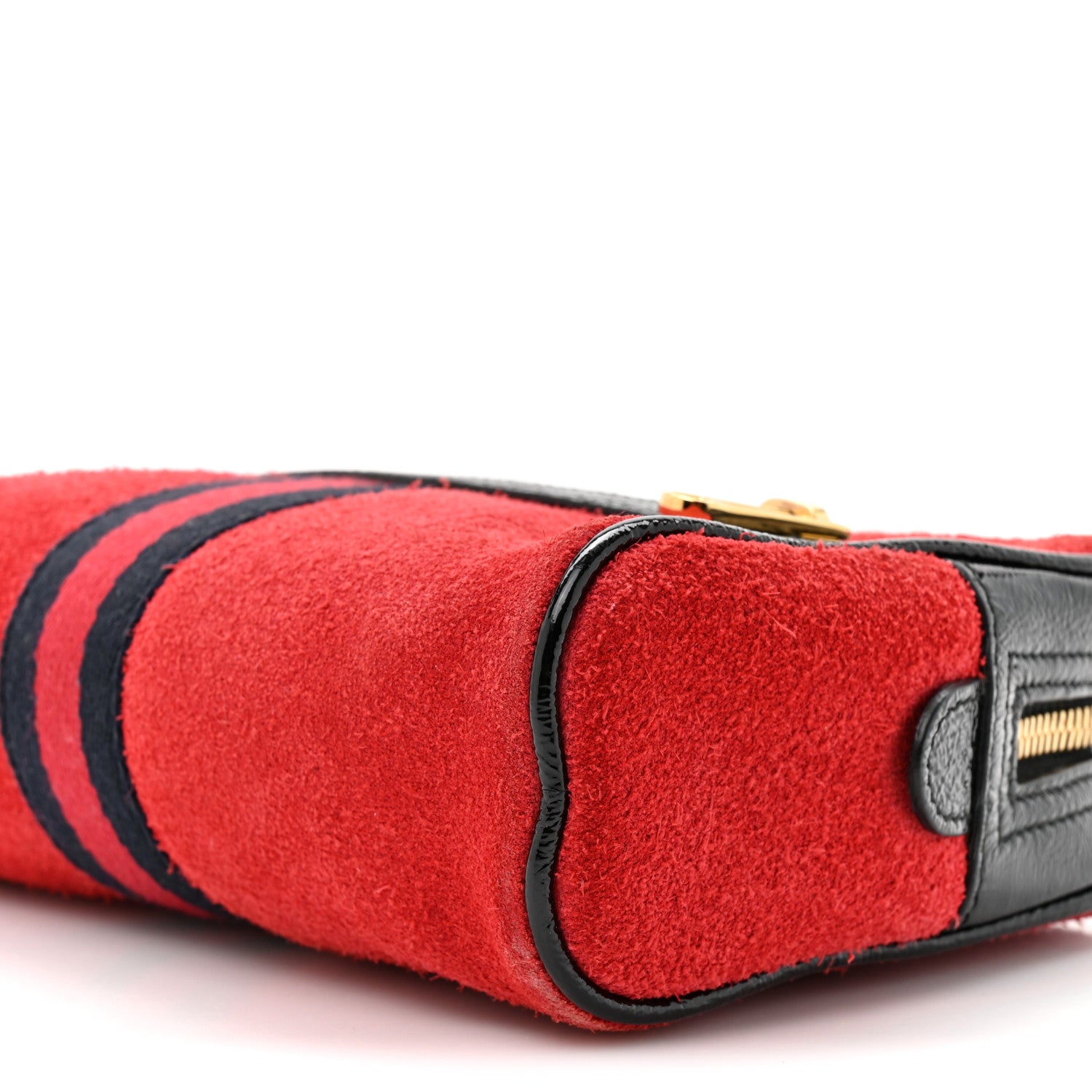 Gucci Suede Small Ophidia Belt Bag 85 34 Hibiscus Red 9 of 15