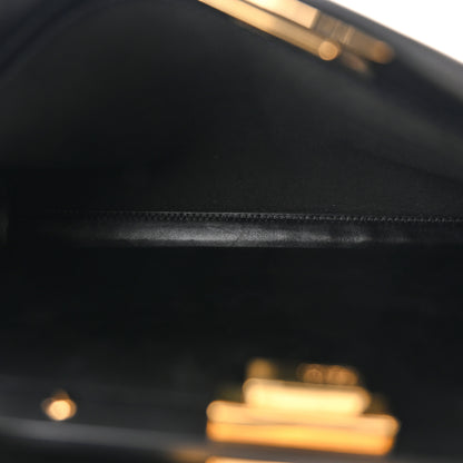 Fendi Vitello Seta Shiny Nappa Medium Peekaboo Iconic Satchel Black 5 of 11