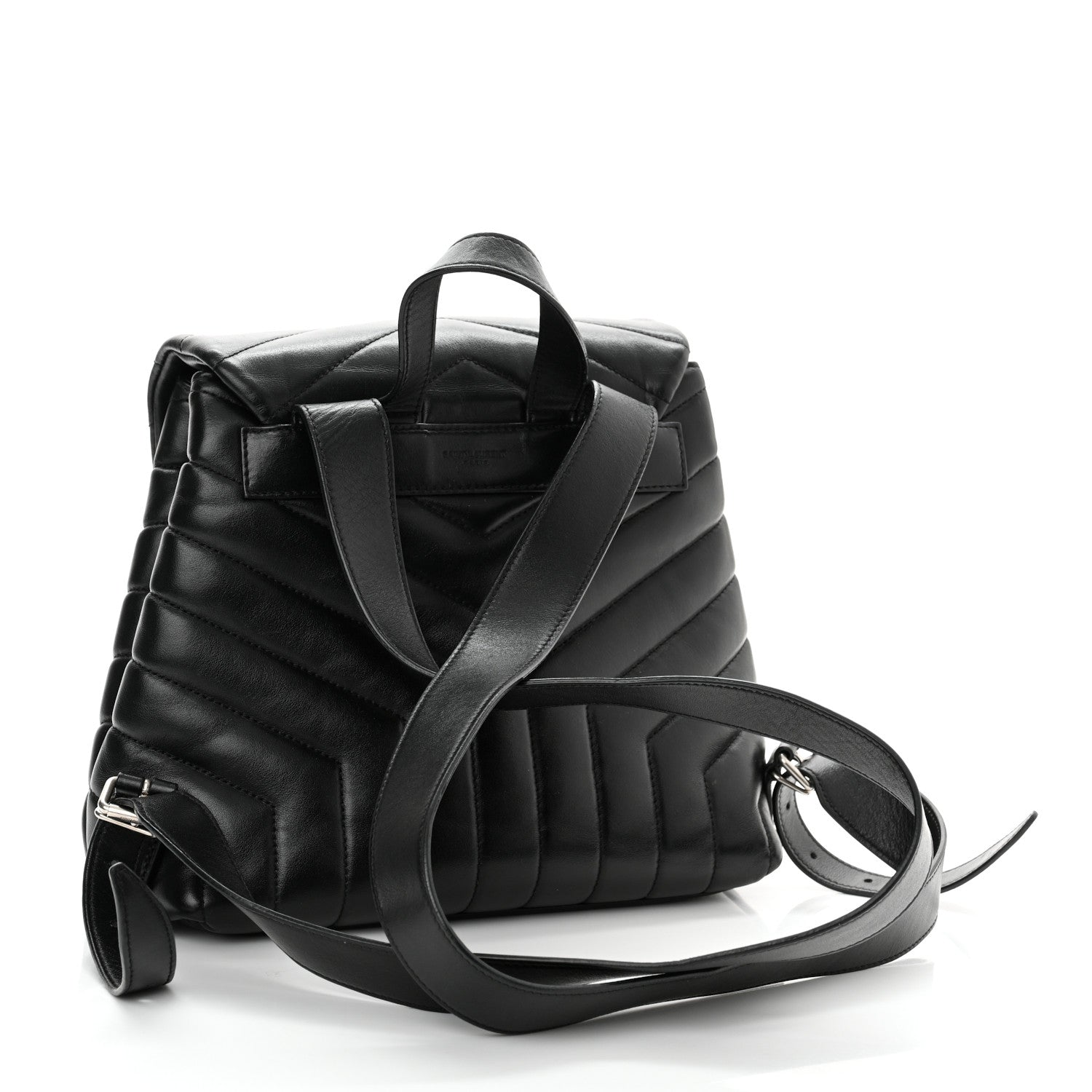 Saint Laurent Calfskin Y Quilted Monogram Small Loulou Backpack Black 3 of 11