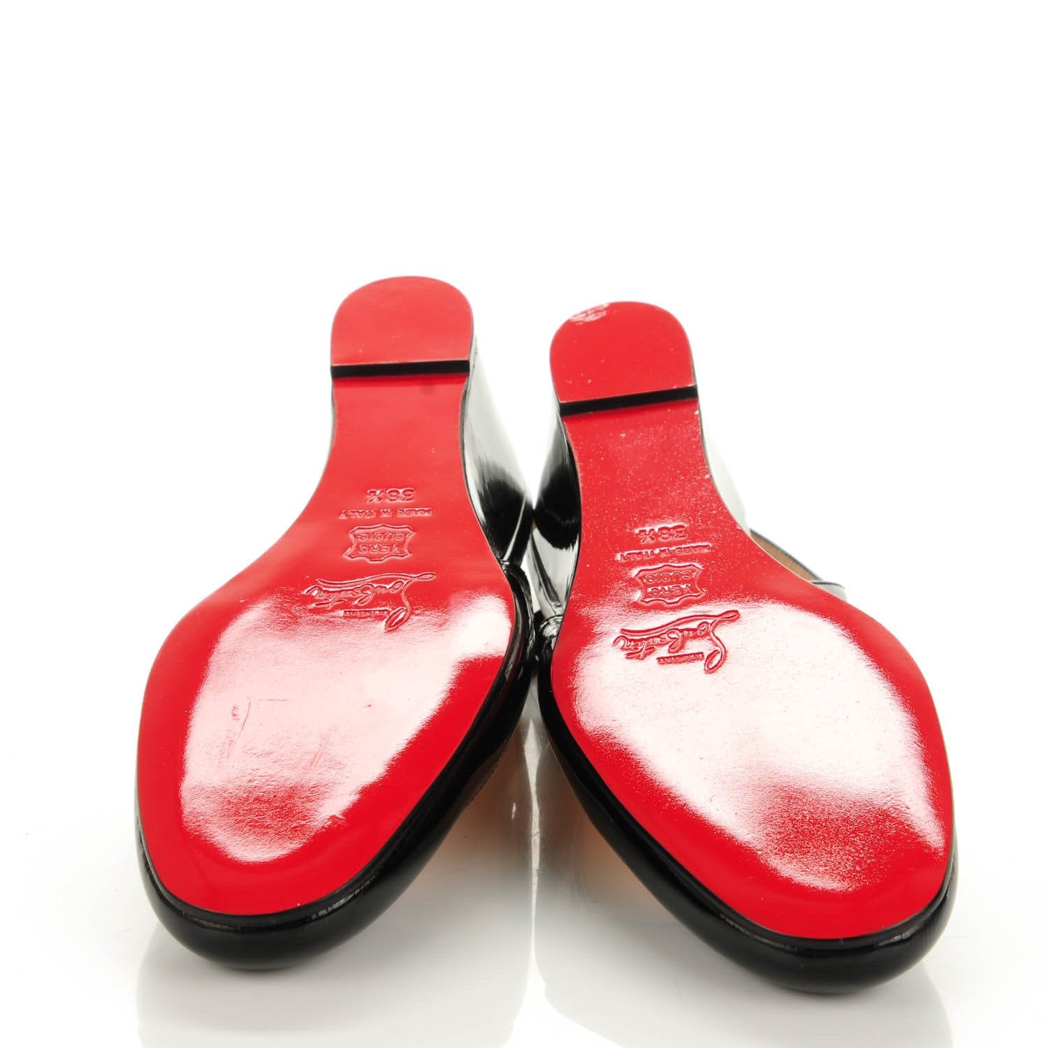 Christian Louboutin Patent Cynthia Sling Back Wedges 38.5 Black 5 of 6