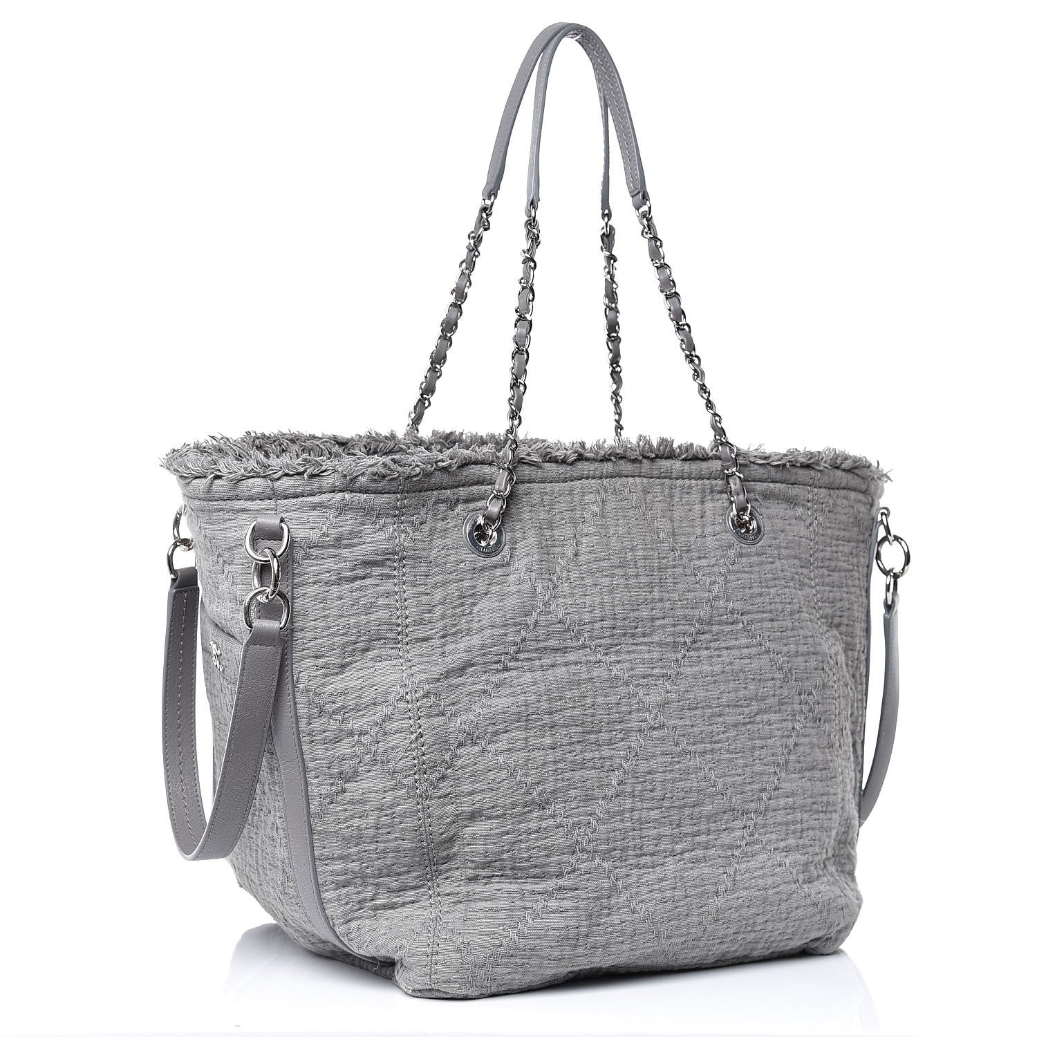 Chanel Canvas Small Double Face Shopping Tote Grey 4 of 9
