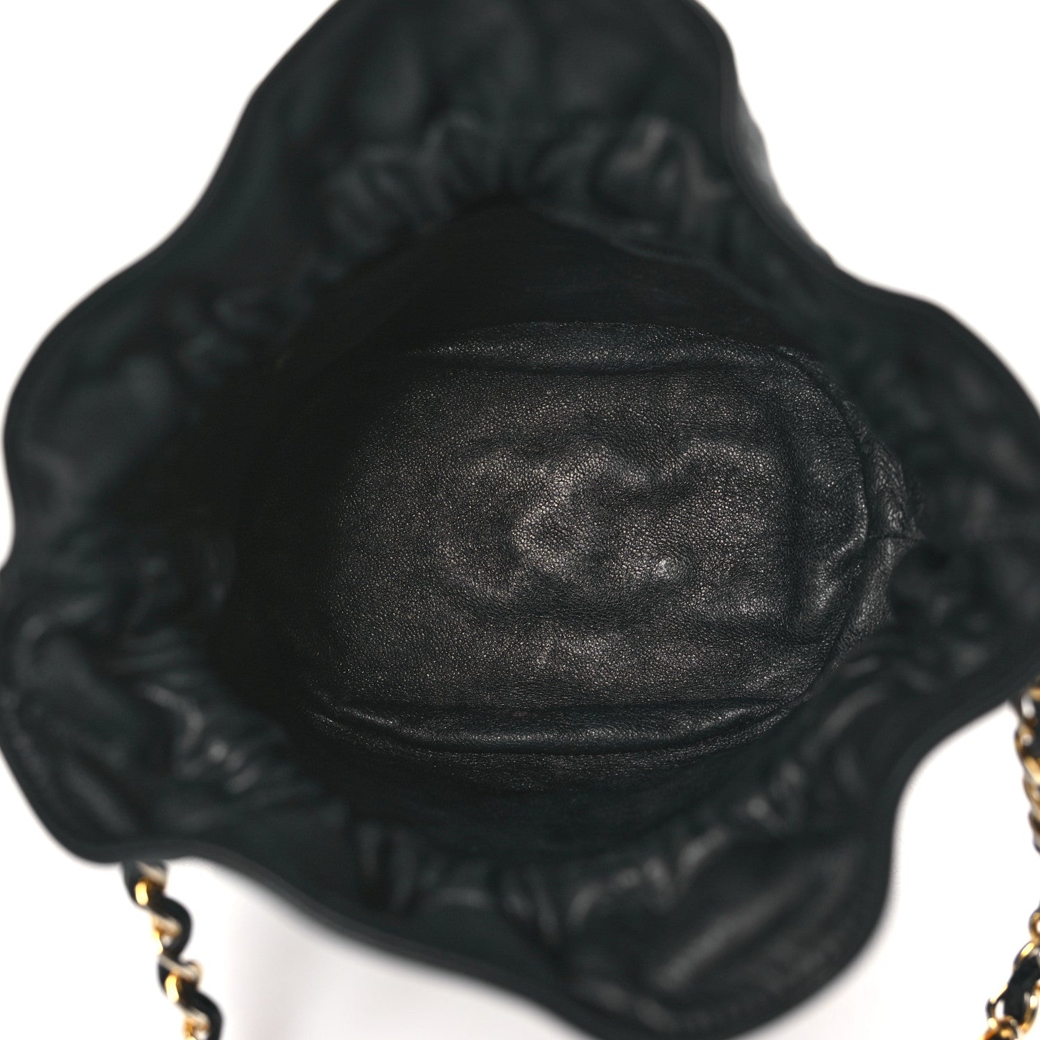 Chanel Lambskin Quilted Mini Drawstring Bucket Bag Black 5 of 12