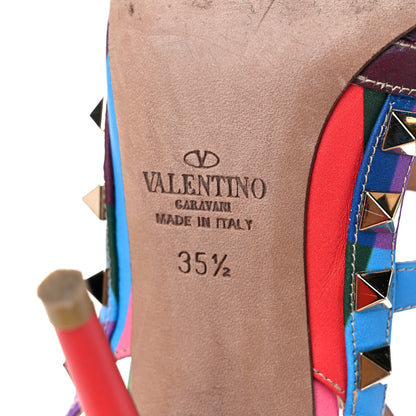 Valentino Garavani Calfskin 1973 Rockstud Ankle Strap 100mm Pumps 35.5 Multicolor 8 of 12