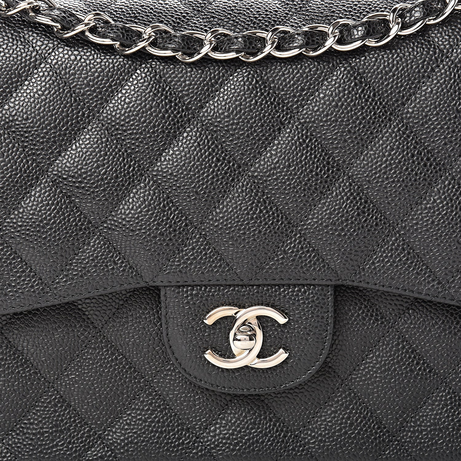 Chanel Caviar Quilted Jumbo Double Flap Black 7 of 11