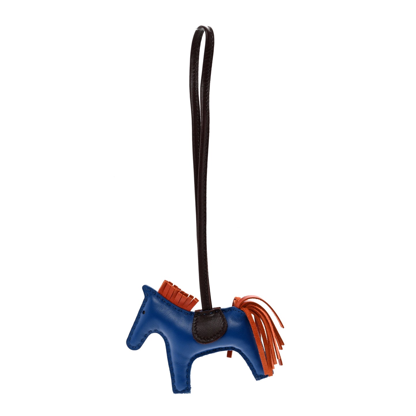 Milo Lambskin Grigri Rodeo Horse Bag Charm PM Bleu France Cornaline Rouge Sellier