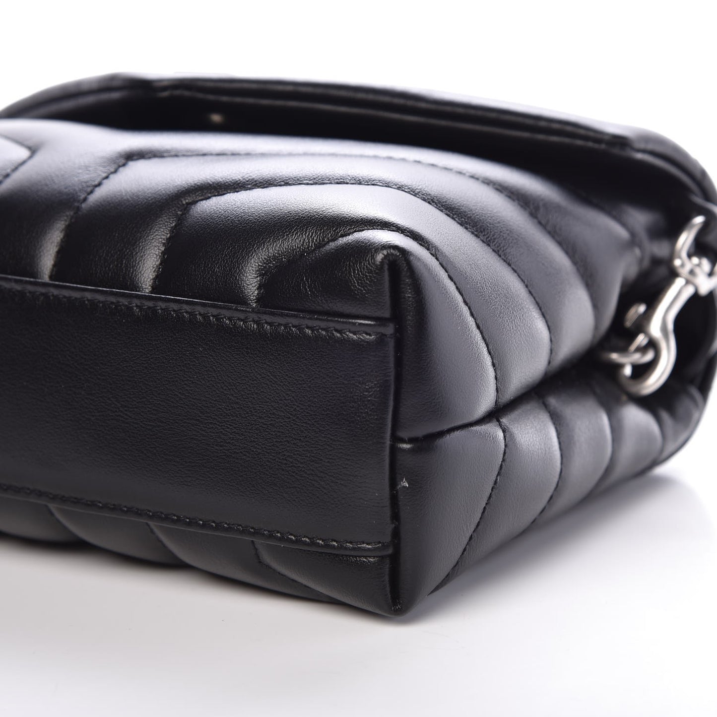 Calfskin Y Quilted Monogram Toy Loulou Crossbody Bag Black
