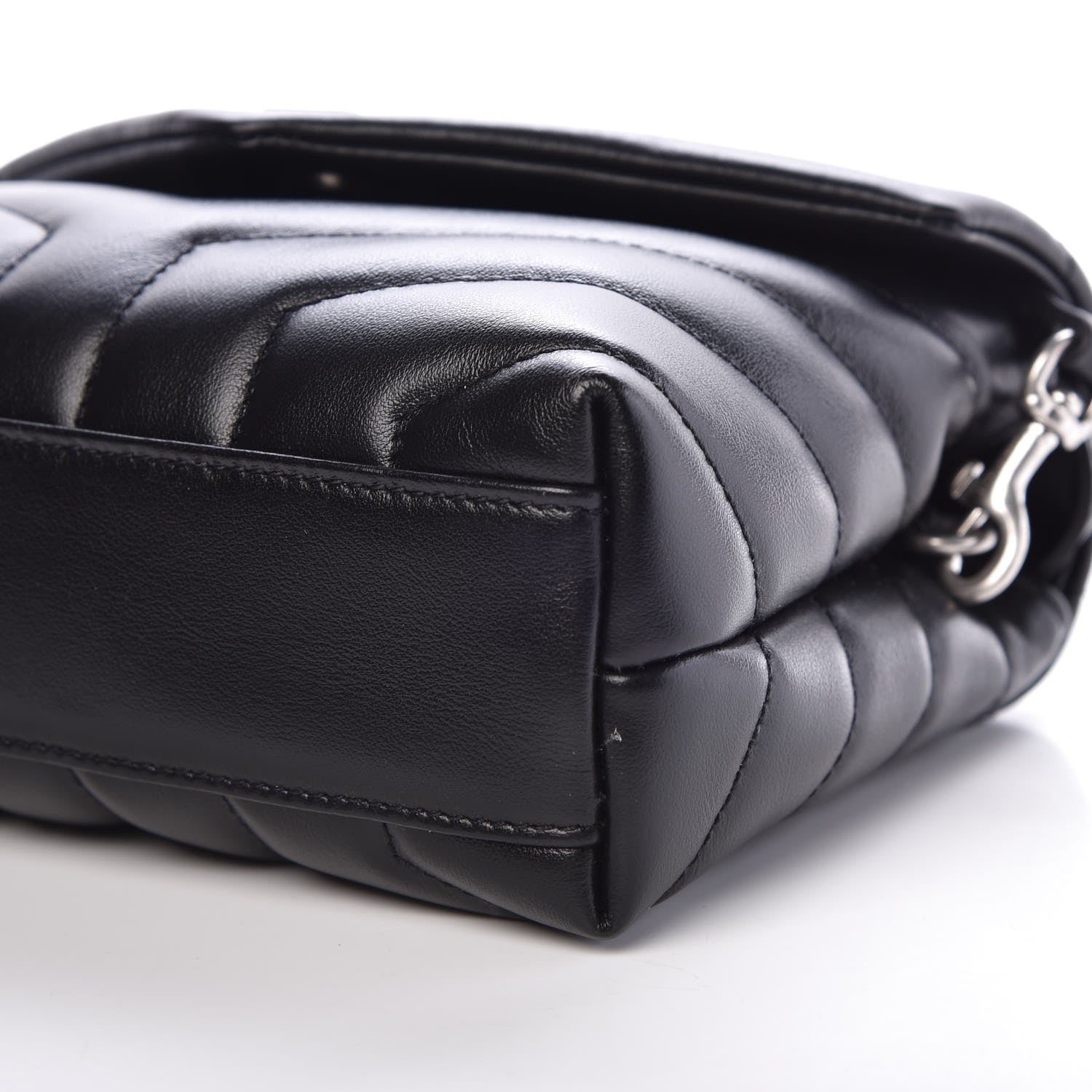 Saint Laurent Calfskin Y Quilted Monogram Toy Loulou Crossbody Bag Black 9 of 9