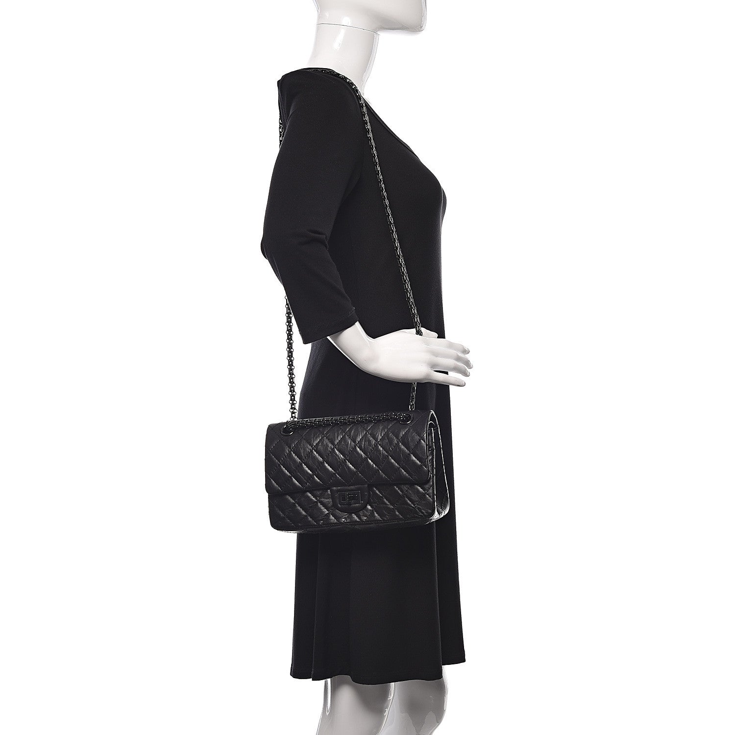 Chanel Aged Calfskin Quilted 2.55 Reissue 225 Flap So Black 2 of 9