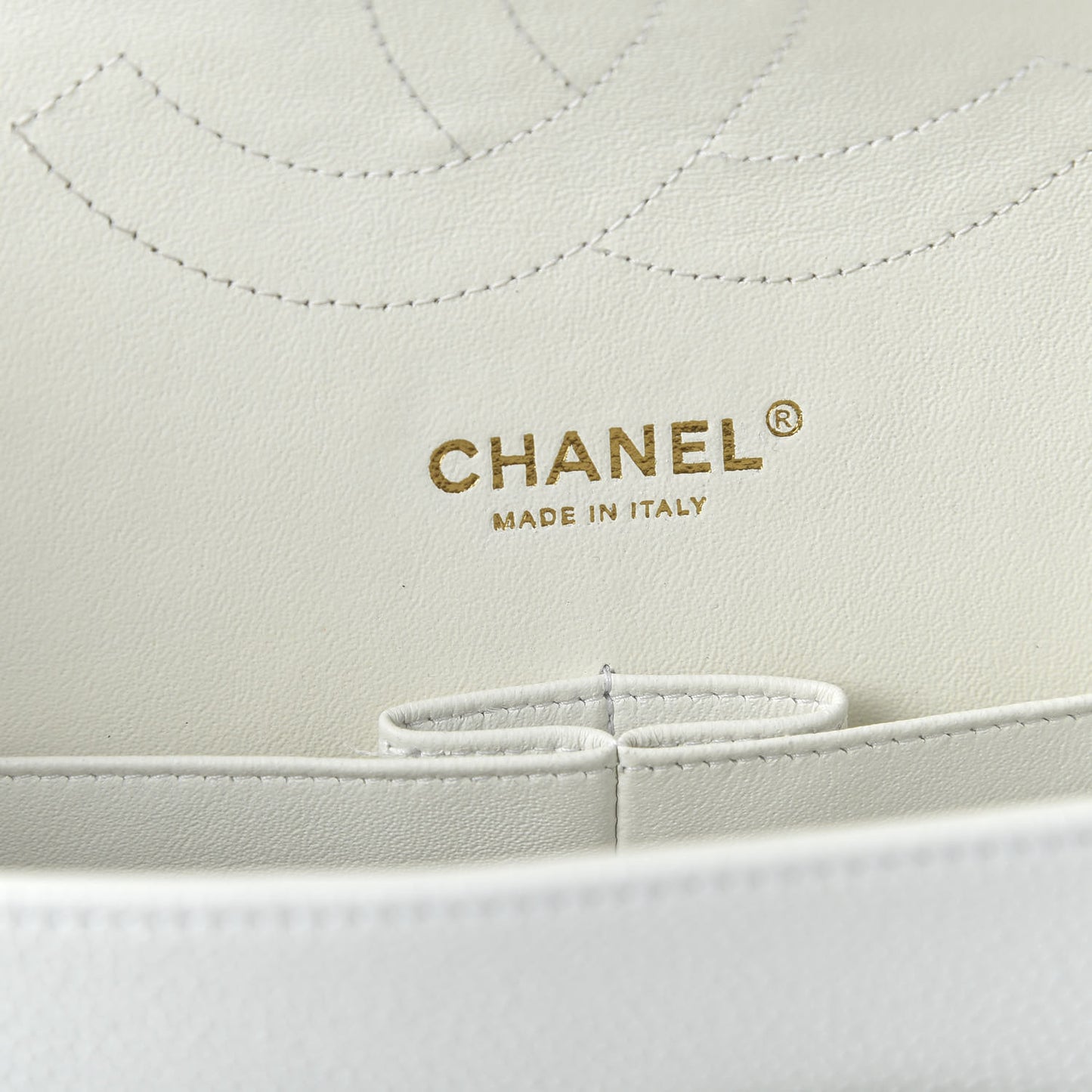 Caviar Quilted Jumbo Double Flap White