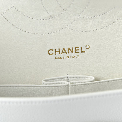 Chanel Caviar Quilted Jumbo Double Flap White 8 of 10