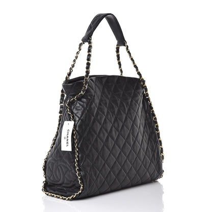 Chanel Calfskin Quilted Large Chain Me Hobo Black 3 of 7