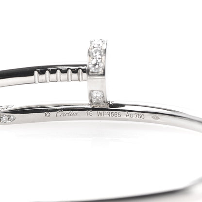 Cartier 18K White Gold Diamond Juste Un Clou Bracelet 16 4 of 6