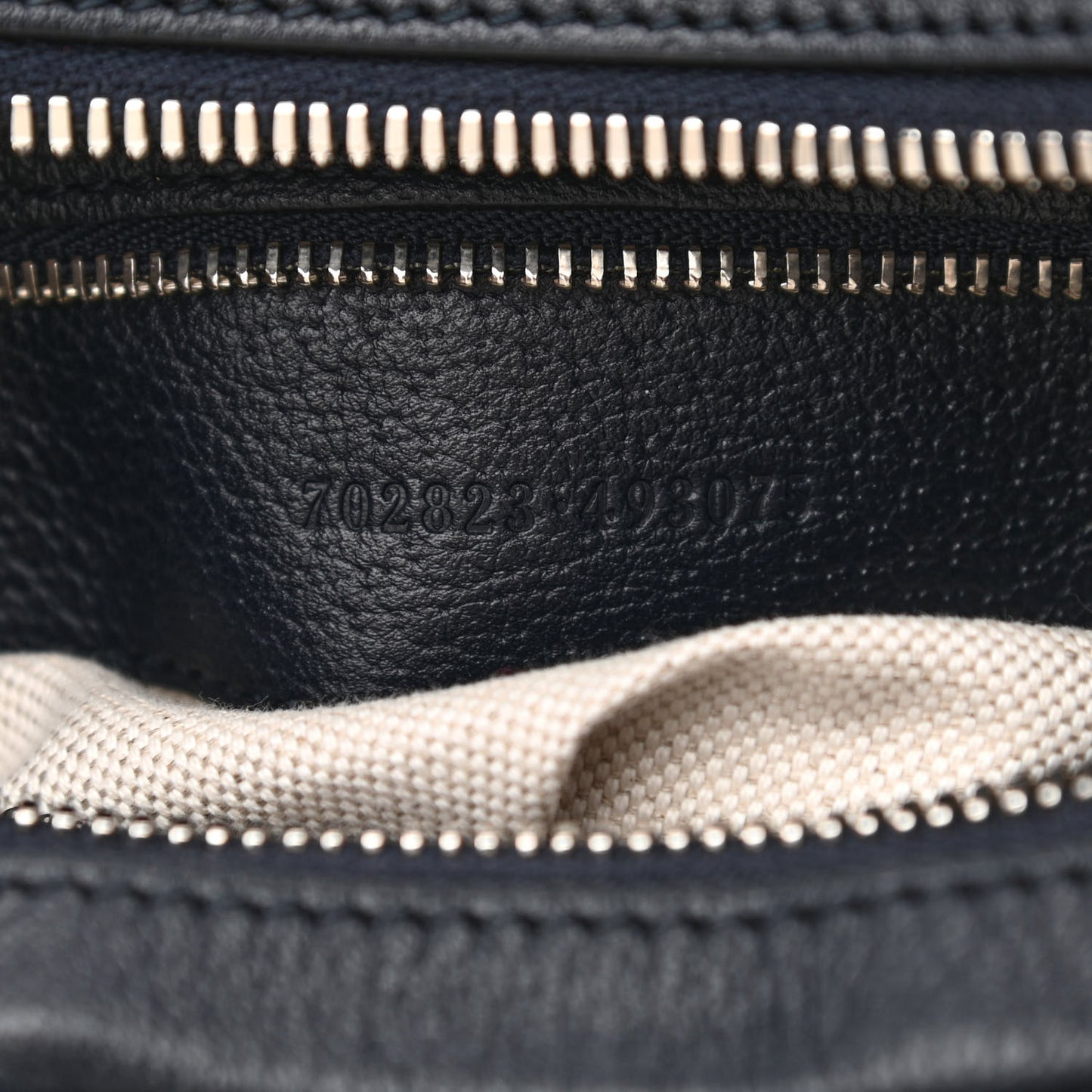 GG Supreme Monogram Textured Calfskin Web Large Attache Shoulder Bag Beige Blue