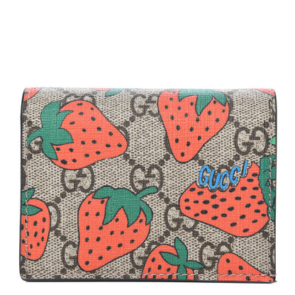 Gucci GG Supreme Monogram Strawberry Card Case 1 of 7
