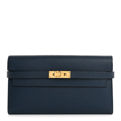 Hermes Epsom Kelly Longue Wallet Bleu de Prusse 1 of 13
