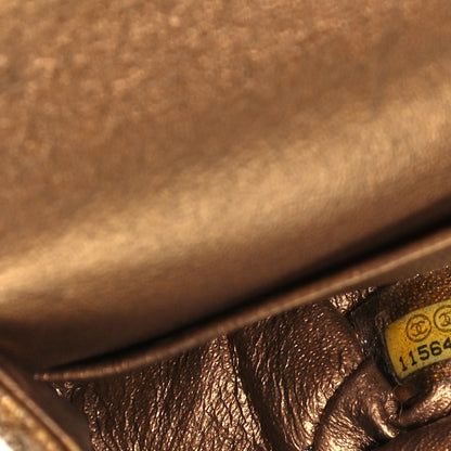 Chanel Metallic Crackled Calfskin Quilted Medium Double Flap Dark Gold 6 of 9