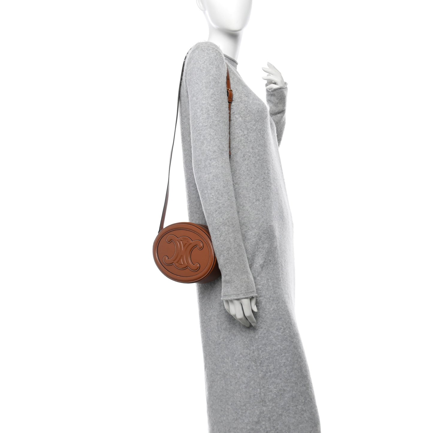 Smooth Calfskin Cuir Triomphe Oval Bag Tan