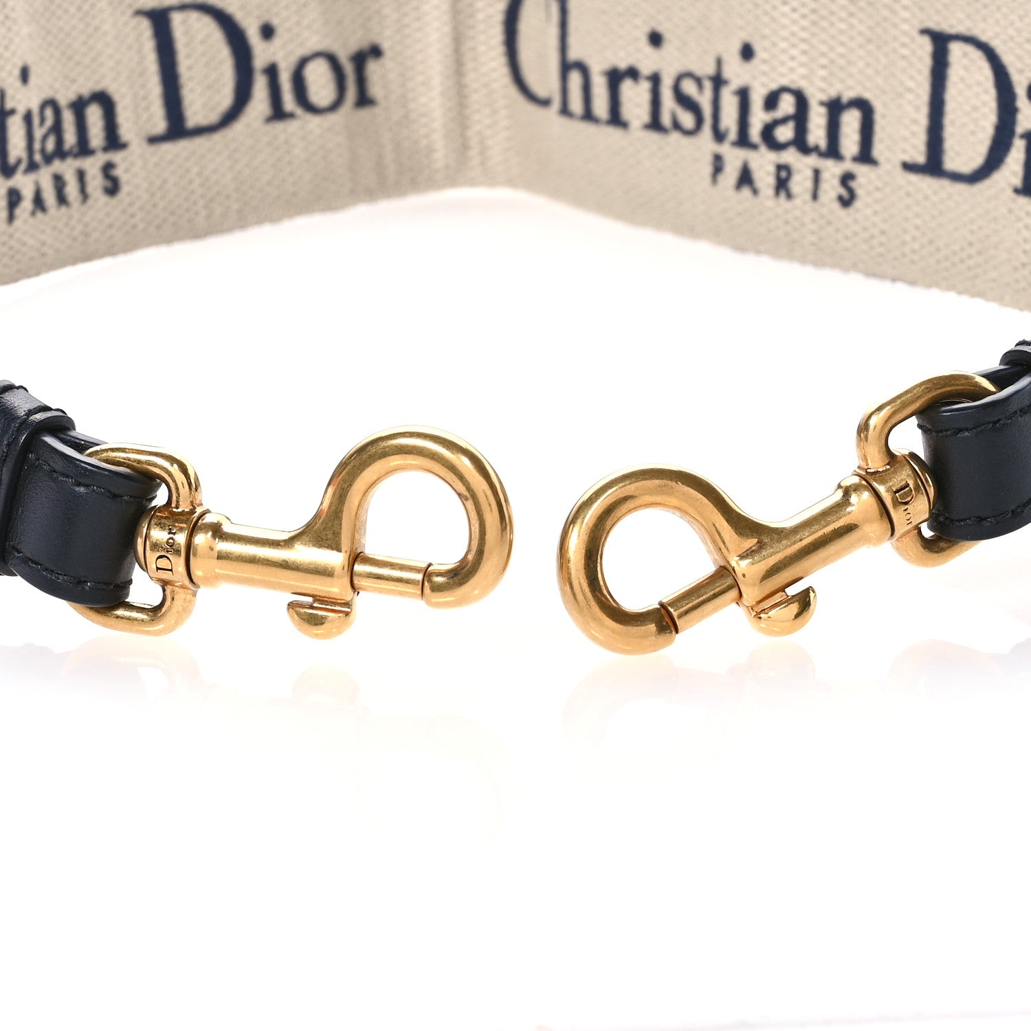 Christian Dior Canvas Embroidered Shoulder Strap Blue 4 of 4