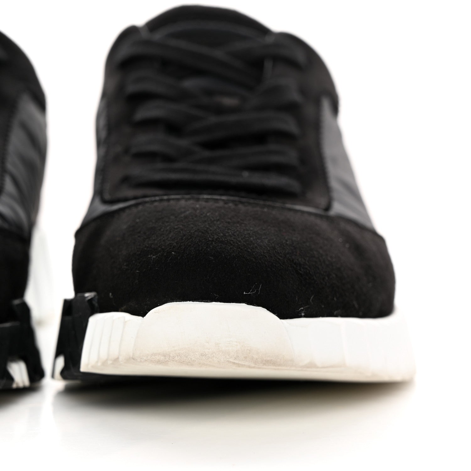 Hermes Parachute Fabric Suede Goatskin Bouncing Sneakers 37 Black 16 of 18