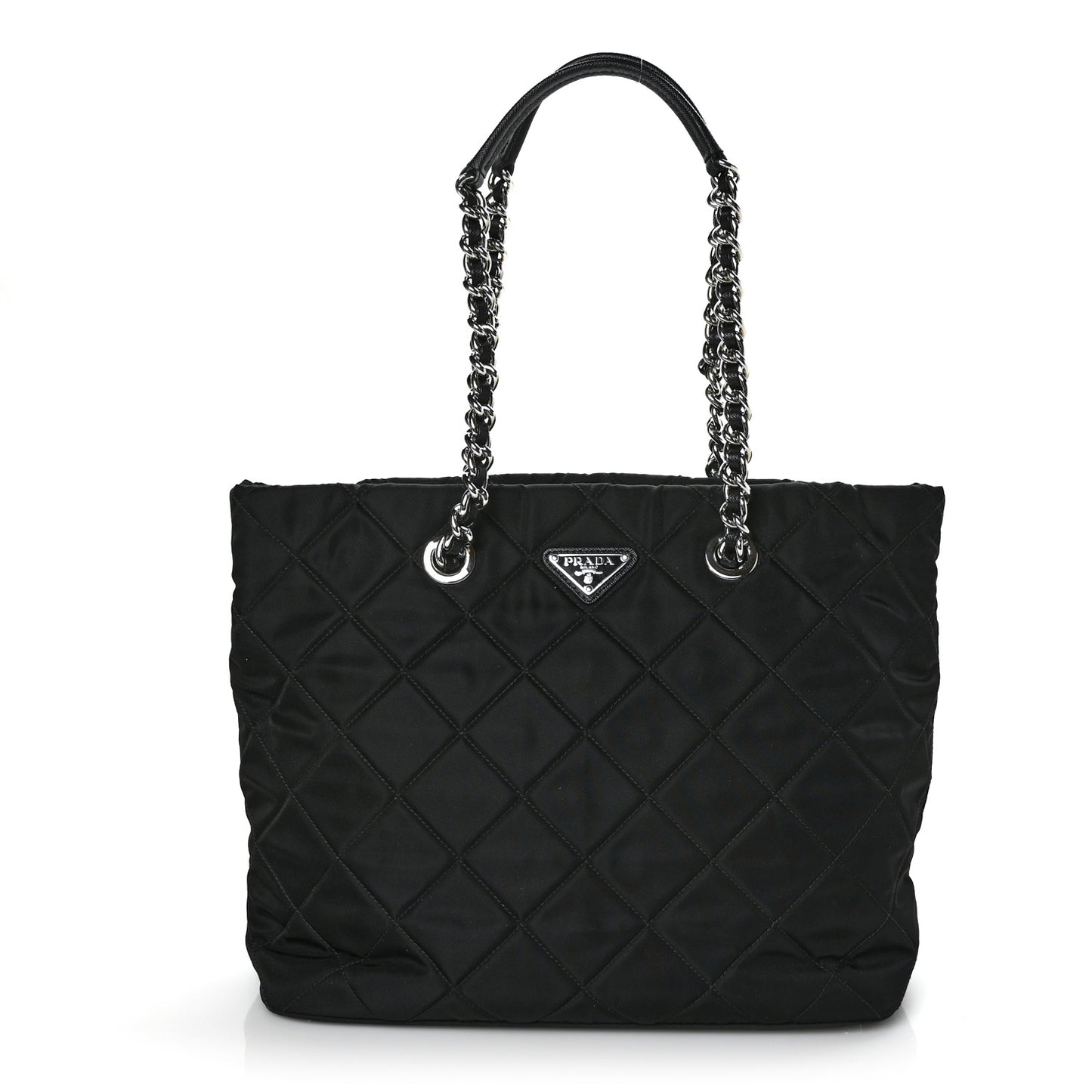 Nylon Tessuto Impuntu Quilted Tote Black