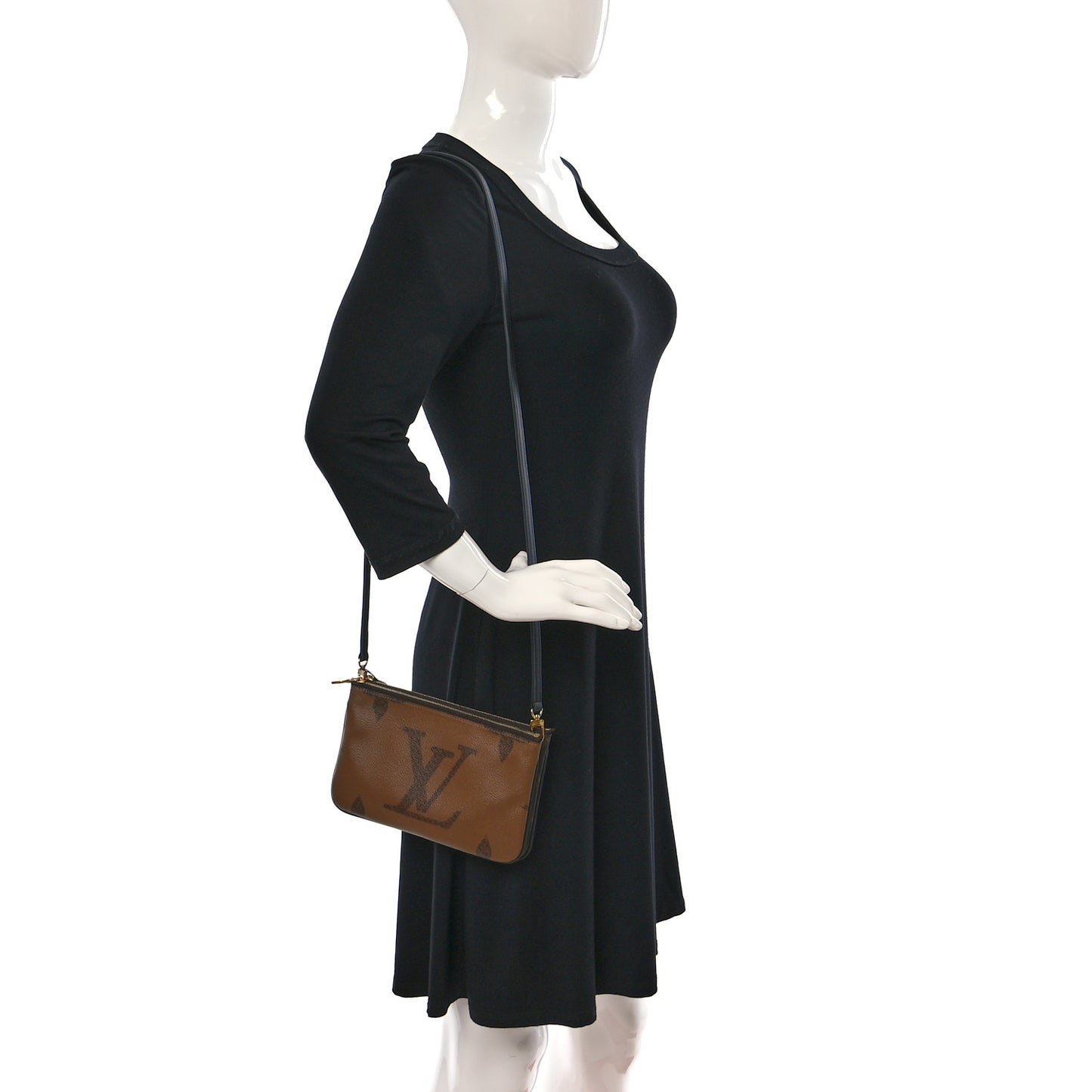 Reverse Monogram Giant Double Zip Pochette
