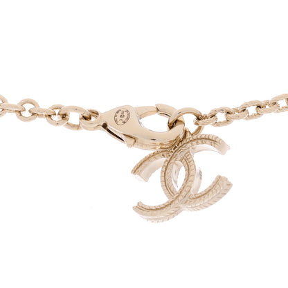 Chanel Enamel CC Necklace Gold Pink White 3 of 3