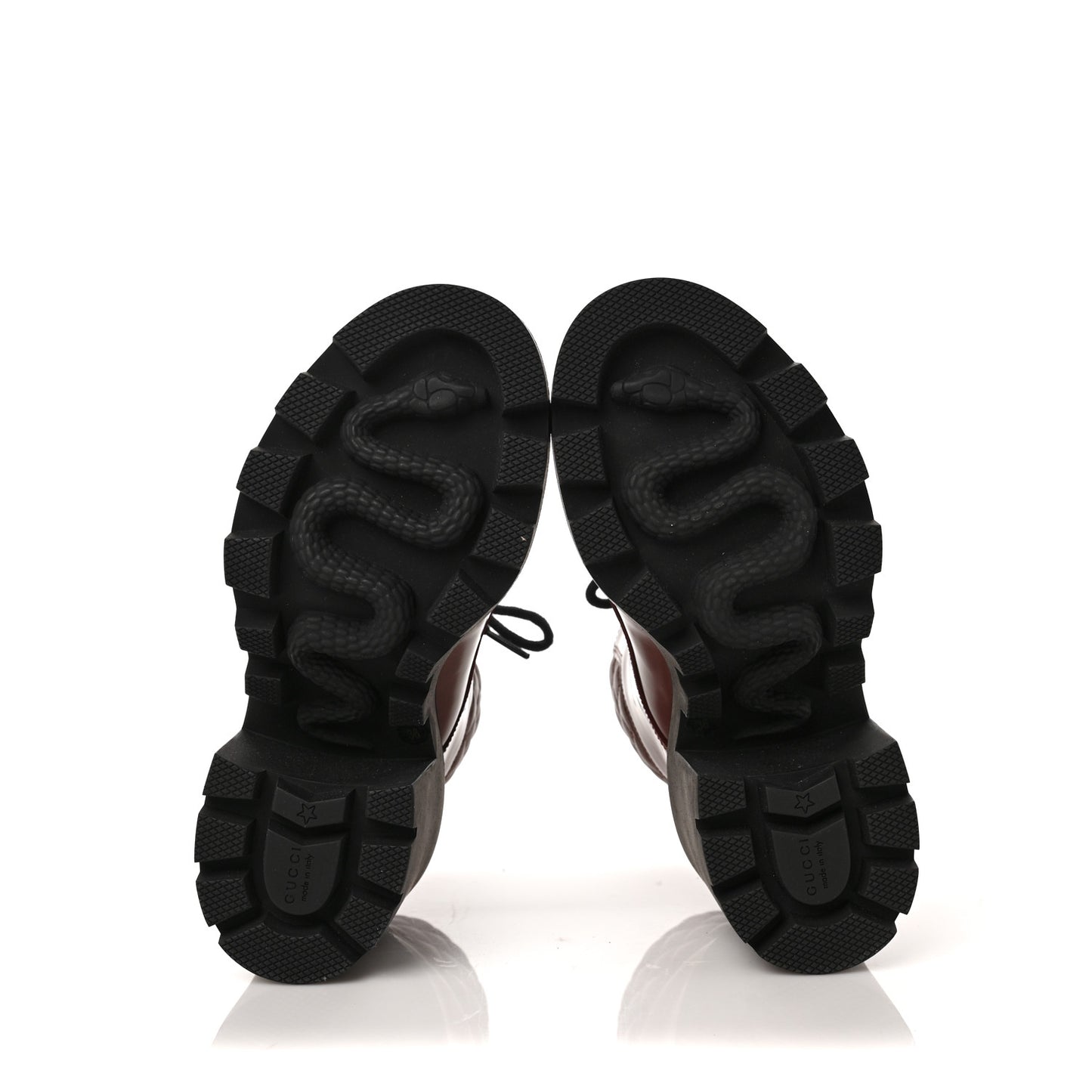 Magnum Calfskin Nappa Quilted Lace Up Ankle Boots 36 Garnet Red