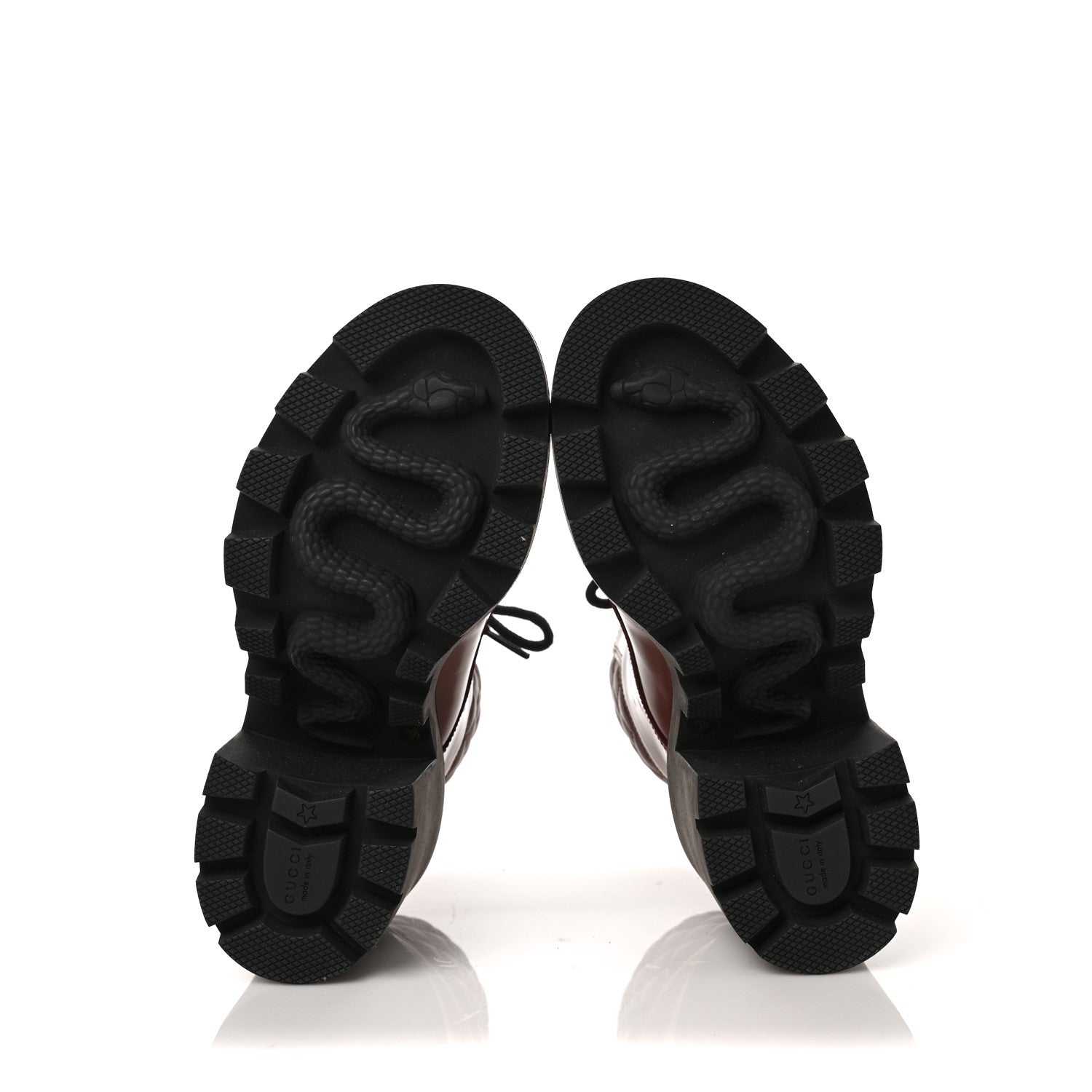 Gucci Magnum Calfskin Nappa Quilted Lace Up Ankle Boots 36 Garnet Red 5 of 8