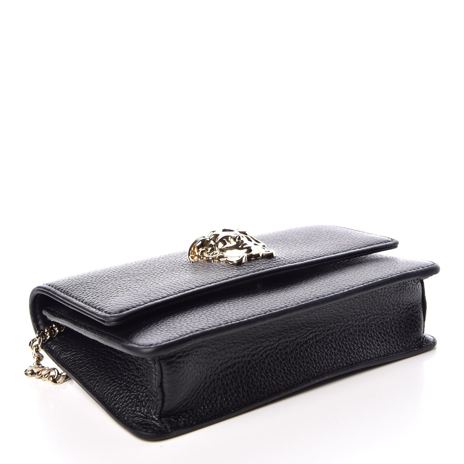 Versace Grained Calfskin Palazzo Chain Evening Bag Black 4 of 8