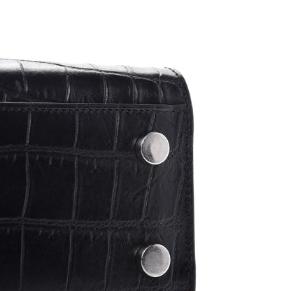 Saint Laurent Croc Calfskin Embossed Nano Sac De Jour Black 10 of 12