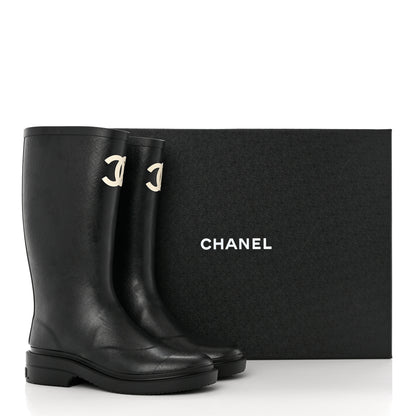 Chanel Caoutchouk CC High Boots 35 Black 8 of 8