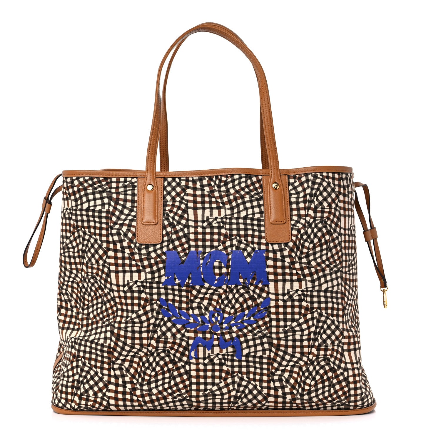 MCM Visetos Large Liz Reversible Shopper Tote Cognac 9 of 13
