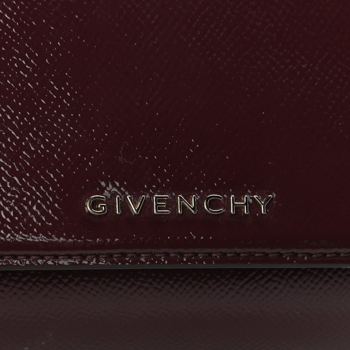Textured Calfskin Mini Pandora Box Chain Crossbody Bag Oxblood