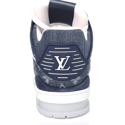 Louis Vuitton Monogram Denim Mens Trainer Sneakers 7 Blue 8 of 9