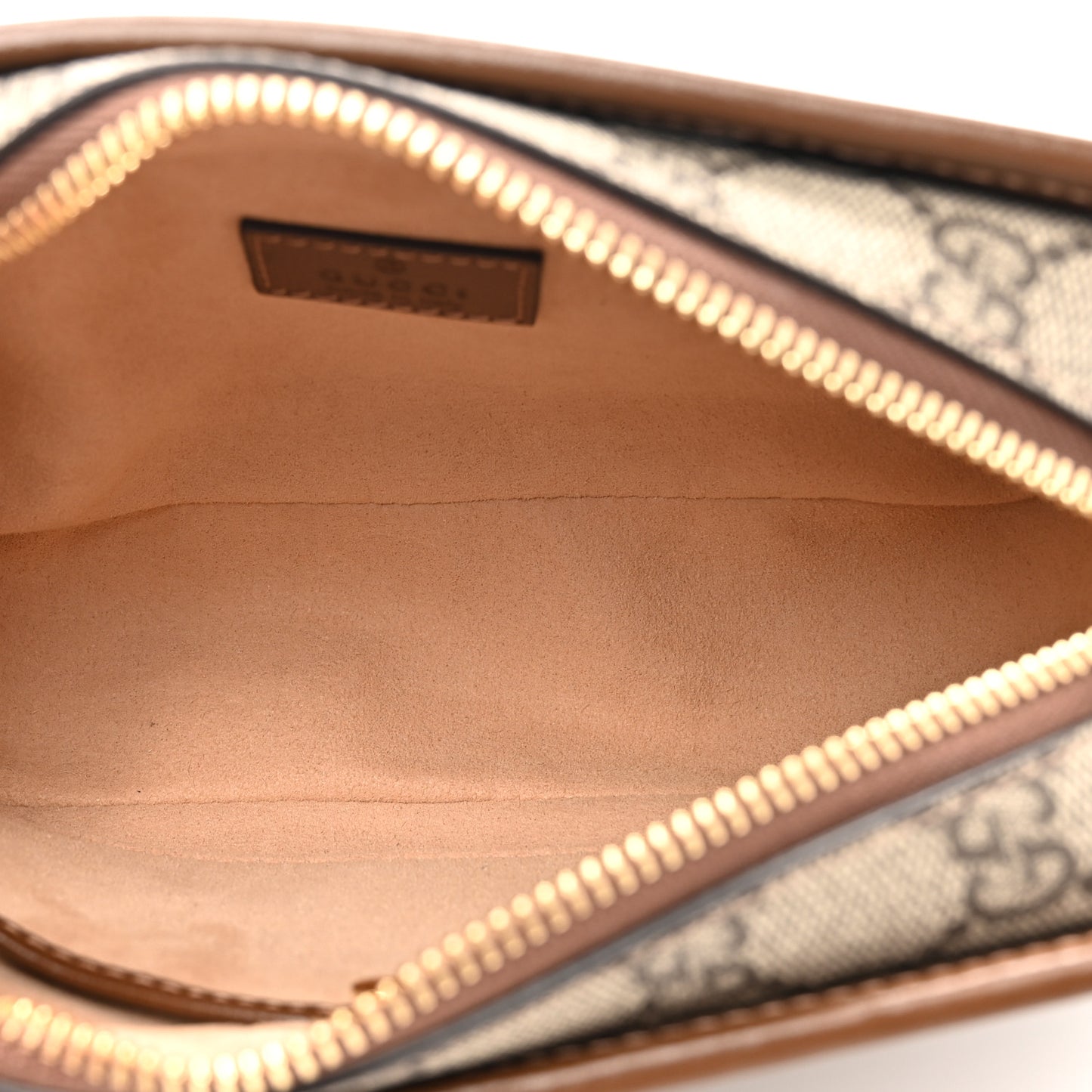 GG Supreme Monogram Azalea Calfskin Mini Retro Interlocking G Shoulder Bag Beige Ebony Brown Sugar