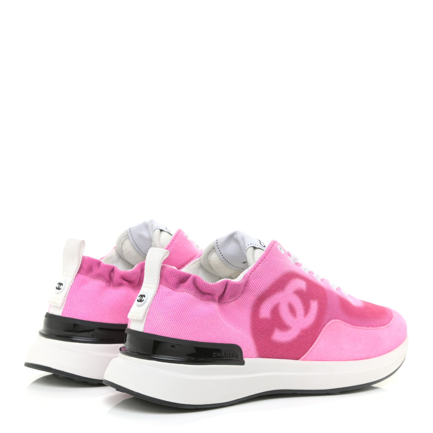 Denim Suede Calfskin Womens CC Sneakers 37 Pink