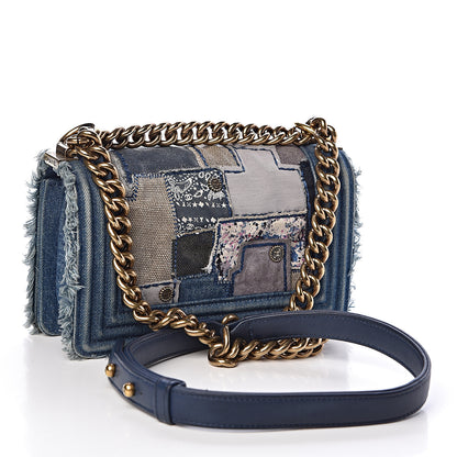 Chanel Denim Patchwork Small Boy Flap Blue 3 of 10