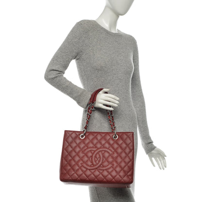 Chanel Caviar Quilted Grand Shopping Tote GST Red 2 of 7