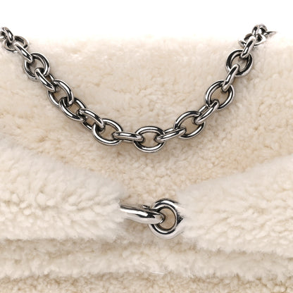 Gucci Merino Wool Medium Maxi Horsebit Chain Shoulder Bag Off White 7 of 9