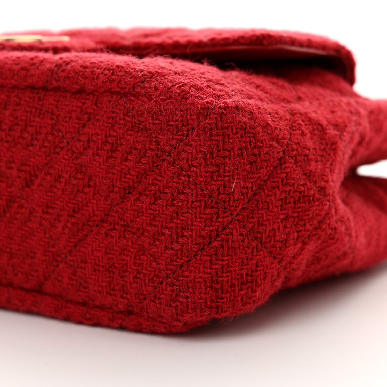 Chanel Tweed Quilted Small Wavy CC Hobo Red 10 of 10