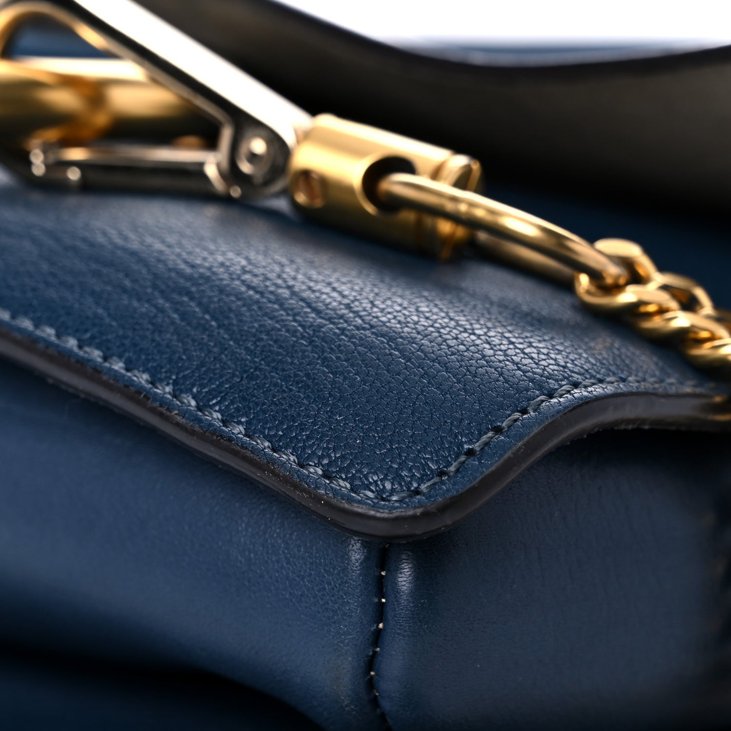 Chloe Goatskin Small Faye Shoulder Bag Denim Blue 8 of 20