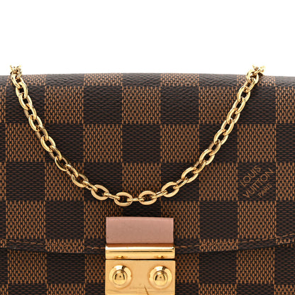 Louis Vuitton Damier Ebene Croisette Chain Wallet Rose Ballerine 8 of 12