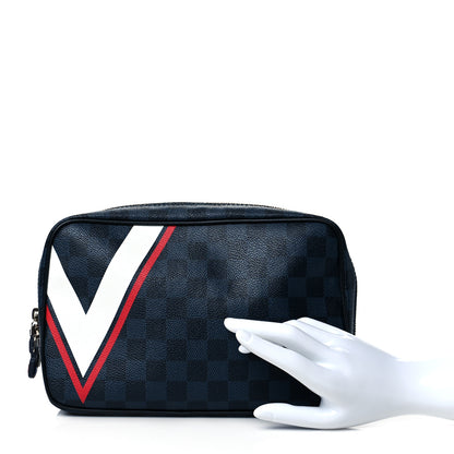 Louis Vuitton Damier Cobalt Latitude America's Cup Toilet Pouch GM 2 of 10
