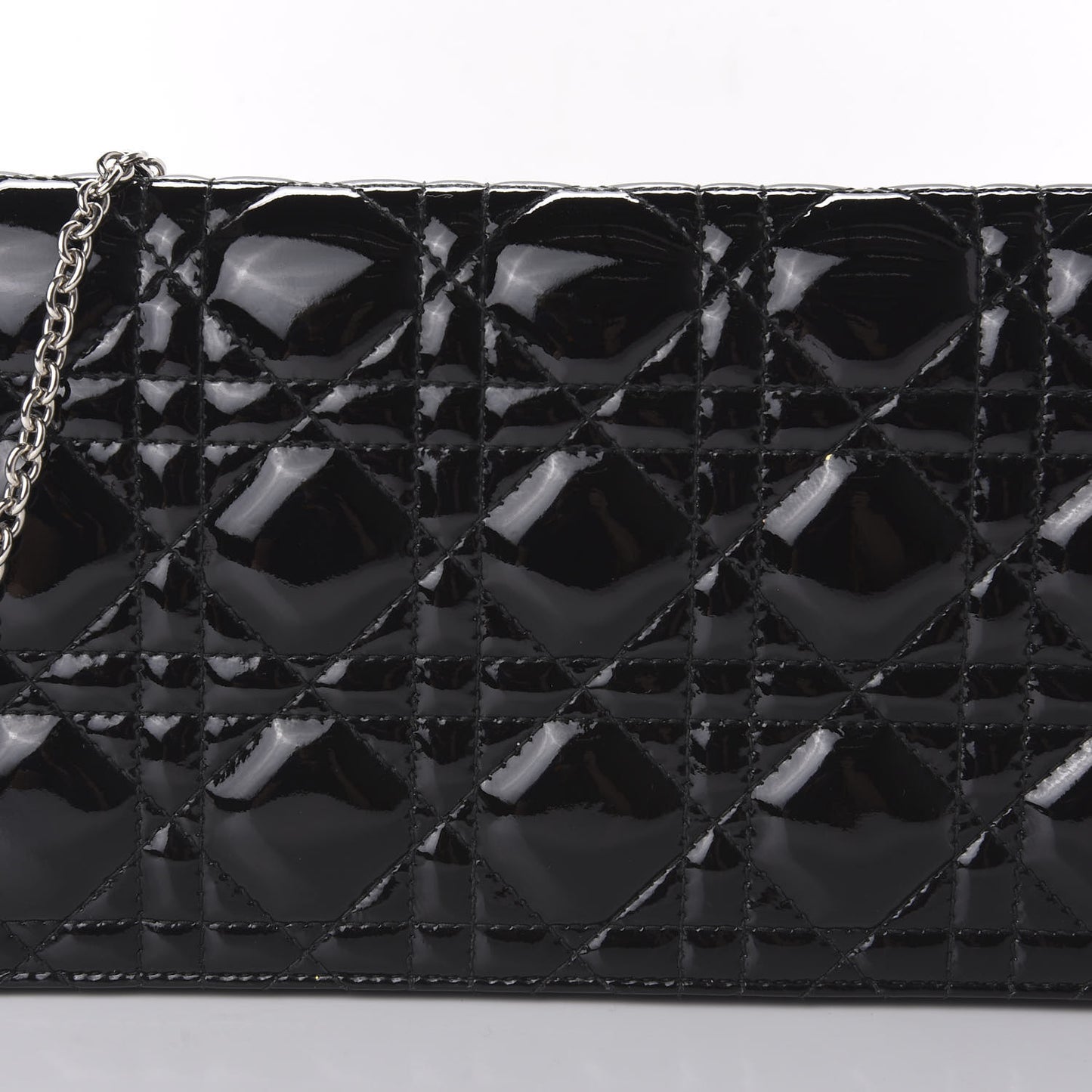 Patent Cannage Lady Dior Convertible Clutch Black