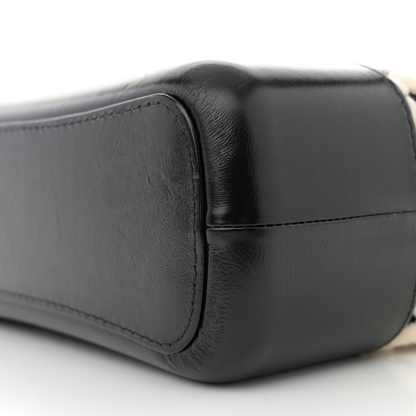 Wool Calfskin Medium Gabrielle Hobo Black White