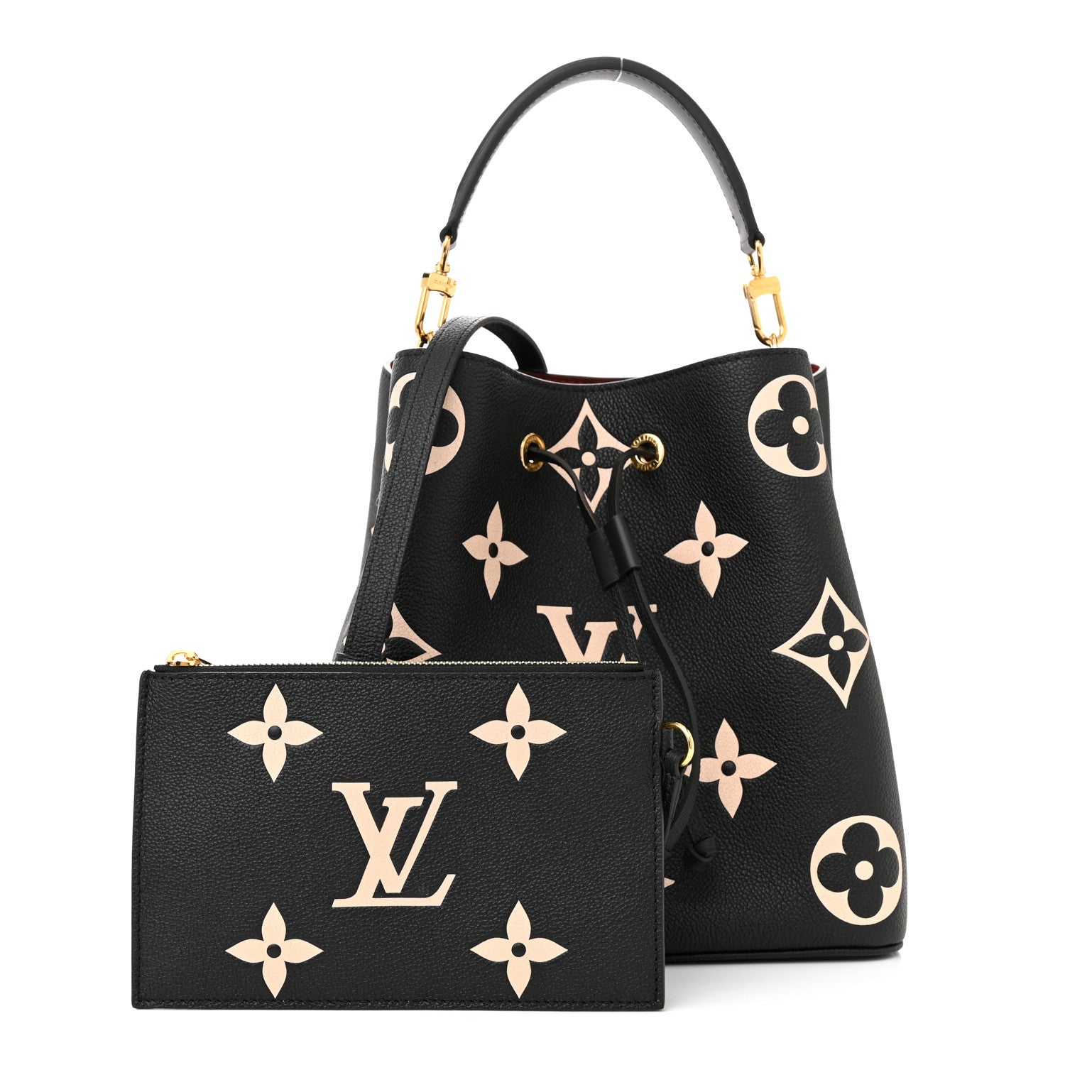 Louis Vuitton LOUIS VUITTON Empreinte Monogram Giant Neonoe MM Black Beige 1 of 12