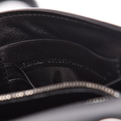 Balenciaga Pebbled Calfskin Logo Everyday Flap Chain Wallet Black 9 of 10