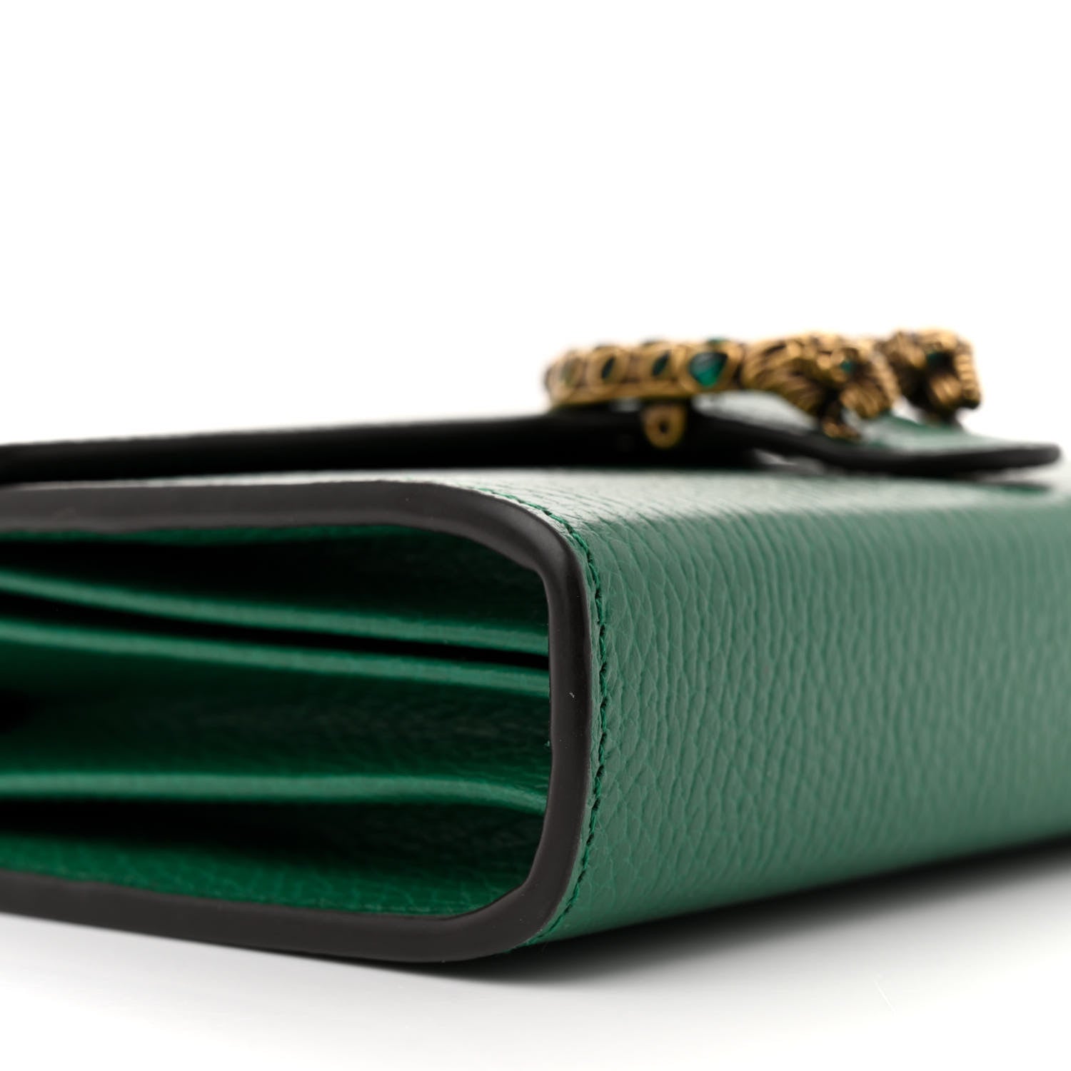 Gucci Calfskin Mini Dionysus Chain Wallet Emerald 9 of 12